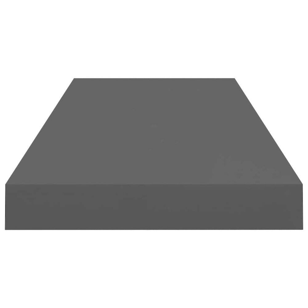 Wall Shelf Set of 2 Glossy gray Honeycomb MDF, Metal. Picture 6