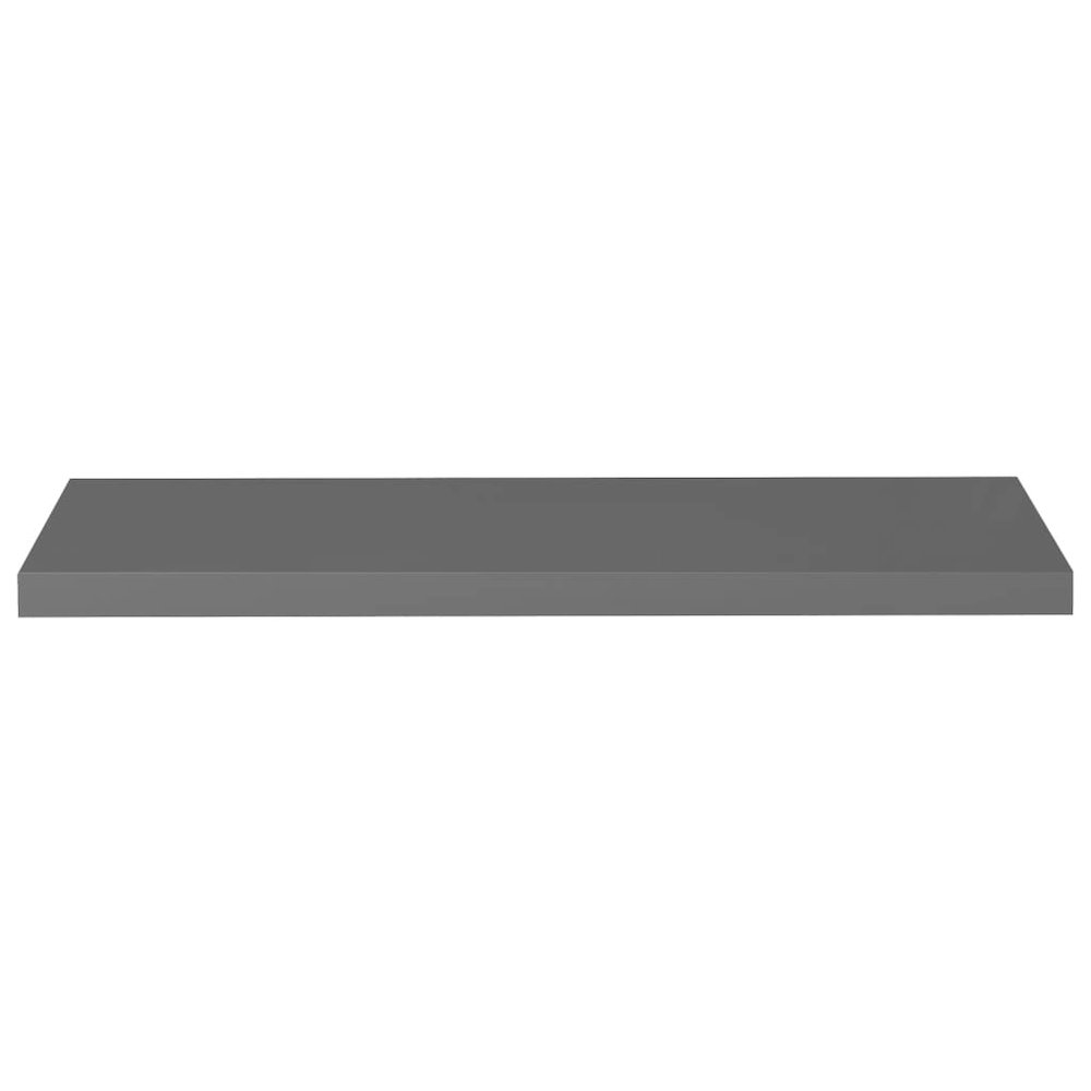 Wall Shelf Set of 2 High gloss grey Honeycomb MDF, metal. Picture 4