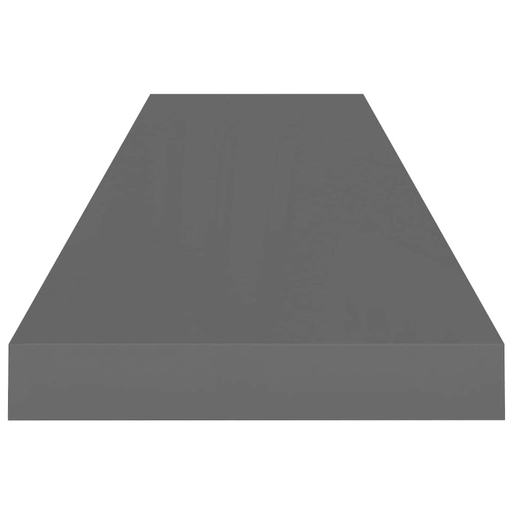 Wall Shelf Set of 2 High gloss grey Honeycomb MDF, metal. Picture 5