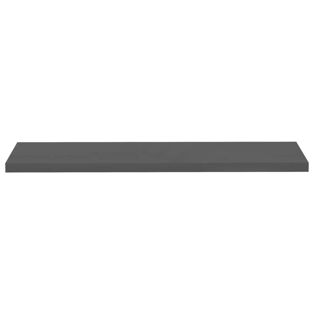 Wall Shelf Set of 2 High gloss grey Honeycomb MDF, metal 47.2 in. Picture 4