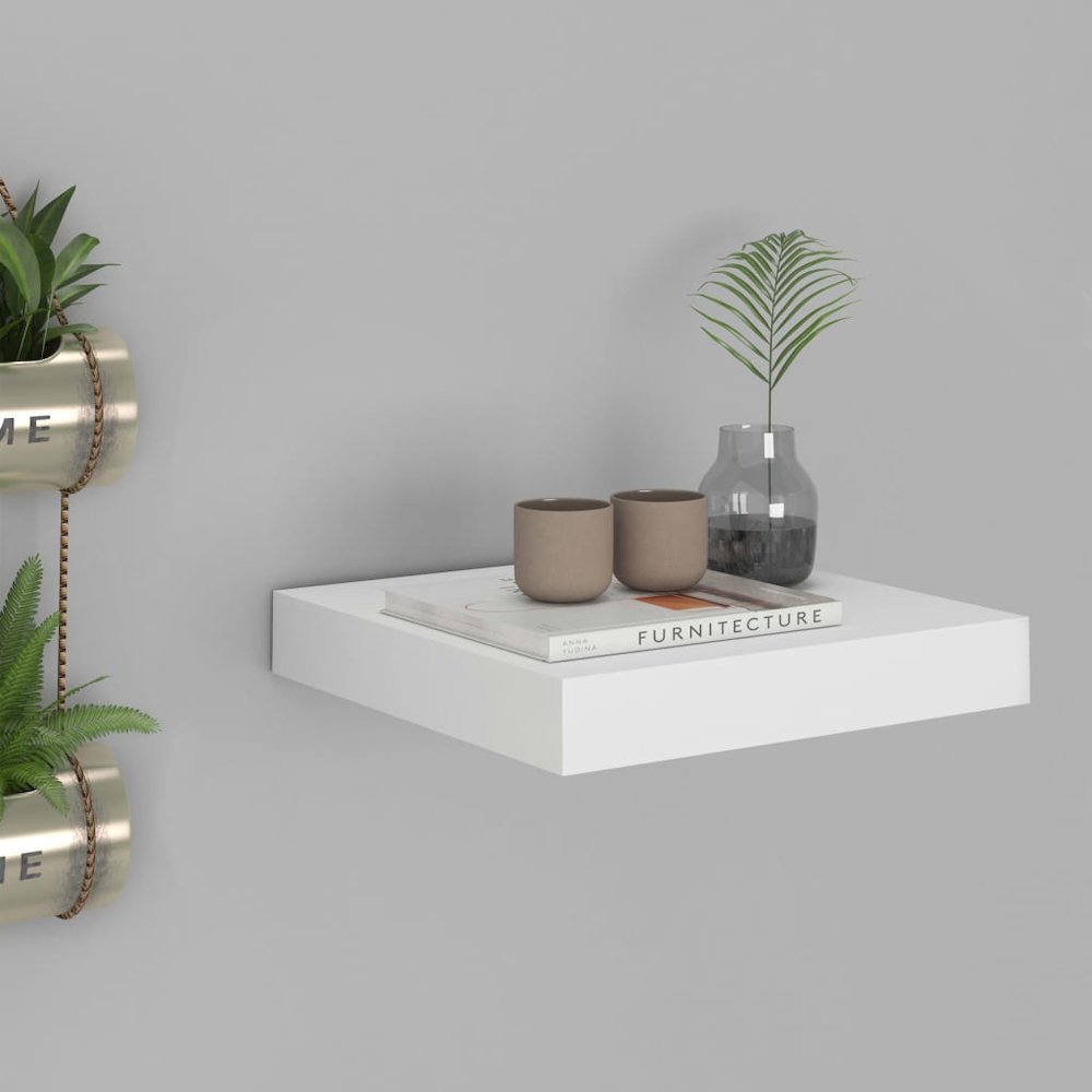 Wall Shelf White Honeycomb MDF, metal 9.1x9.3x1.5 in. Picture 1