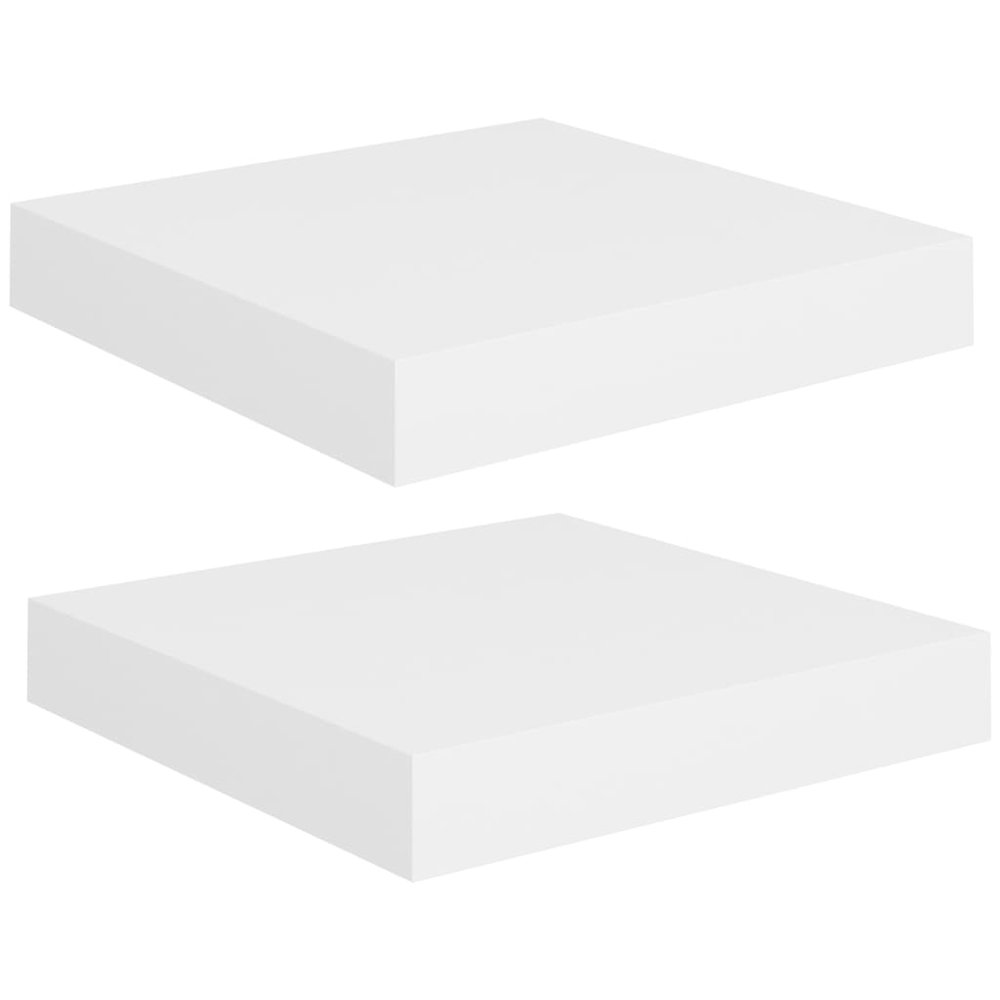 Wall Shelf Set of 2 White Honeycomb MDF, metal Small. Picture 2