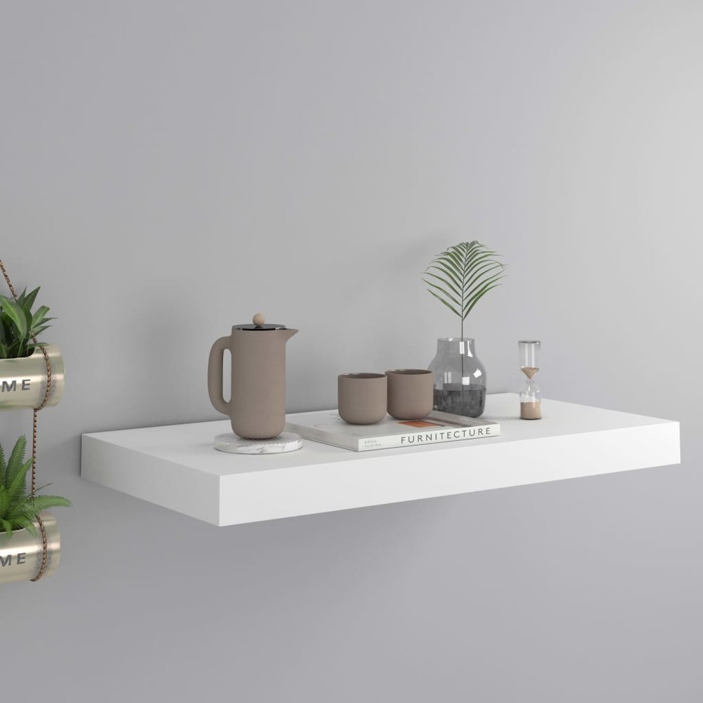 Wall Shelf White Honeycomb MDF, Metal 19.7 x 9.1 x 1.5 in. Picture 1