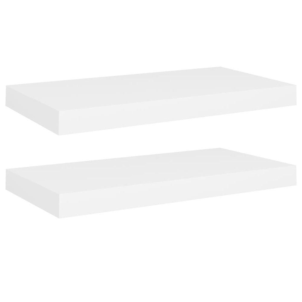 Wall Shelf Set of 2 White Honeycomb MDF, metal Medium. Picture 2