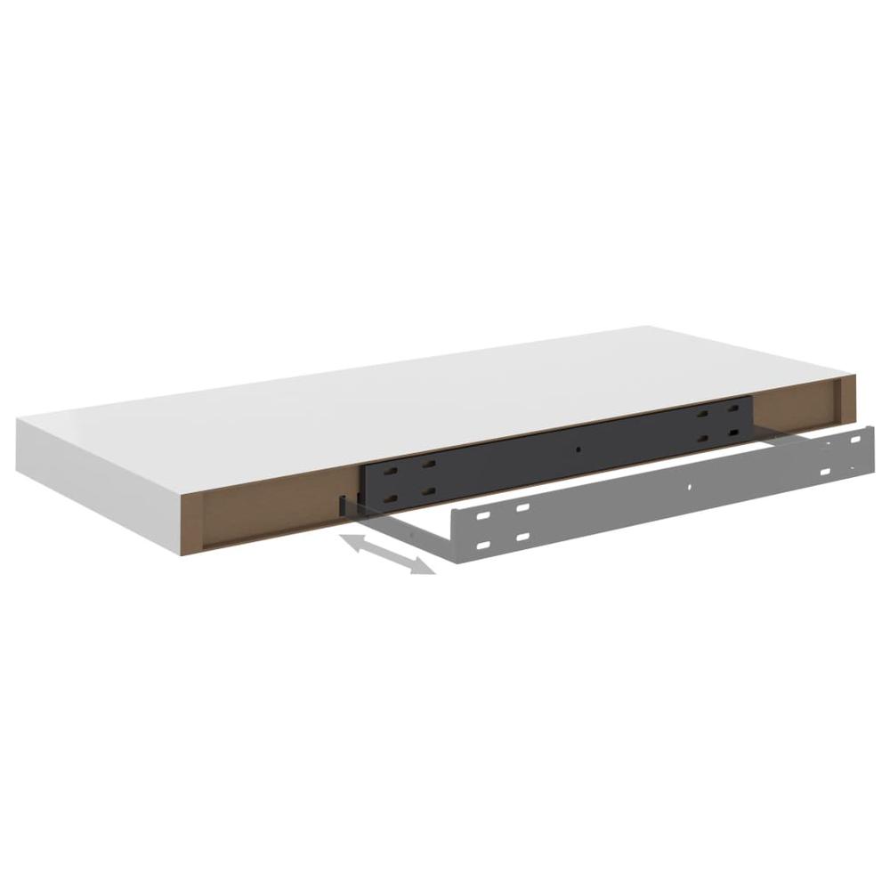 Wall Shelf White Honeycomb MDF, metal Medium Floating Wall Shelf. Picture 7