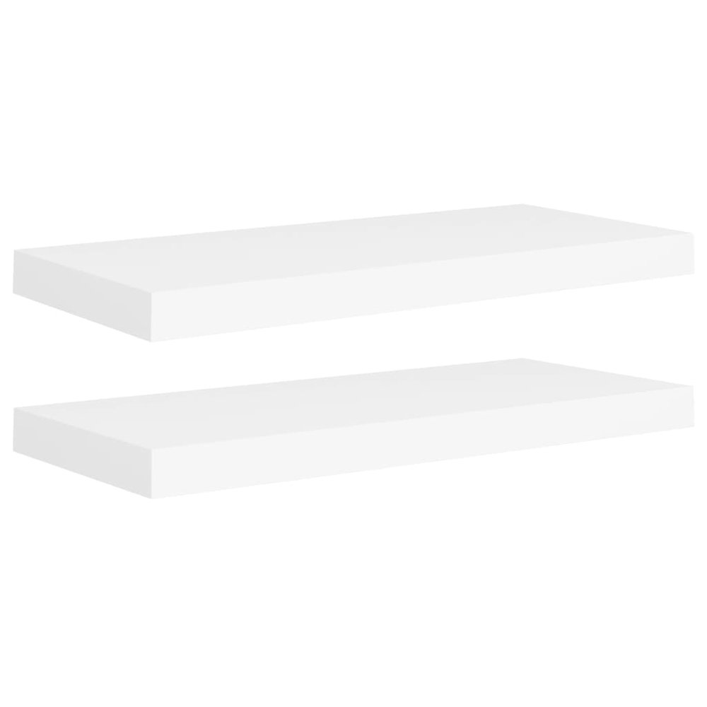 Wall Shelf Set of 2 White Honeycomb MDF, metal. Picture 2