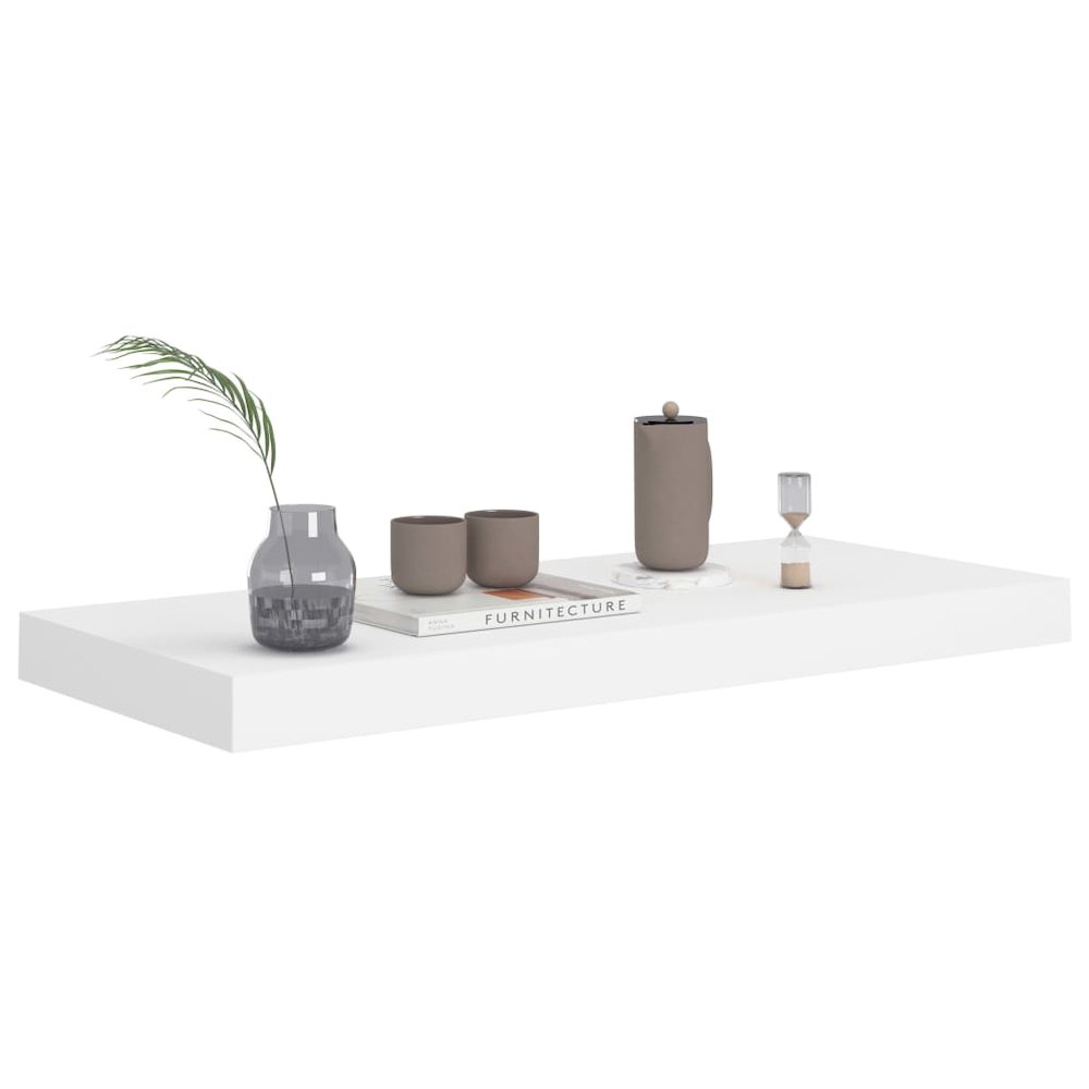 Wall Shelf Set of 2 White Honeycomb MDF, metal. Picture 7