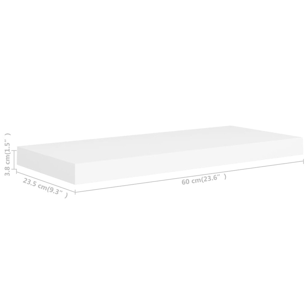Wall Shelf Set of 2 White Honeycomb MDF, metal. Picture 8