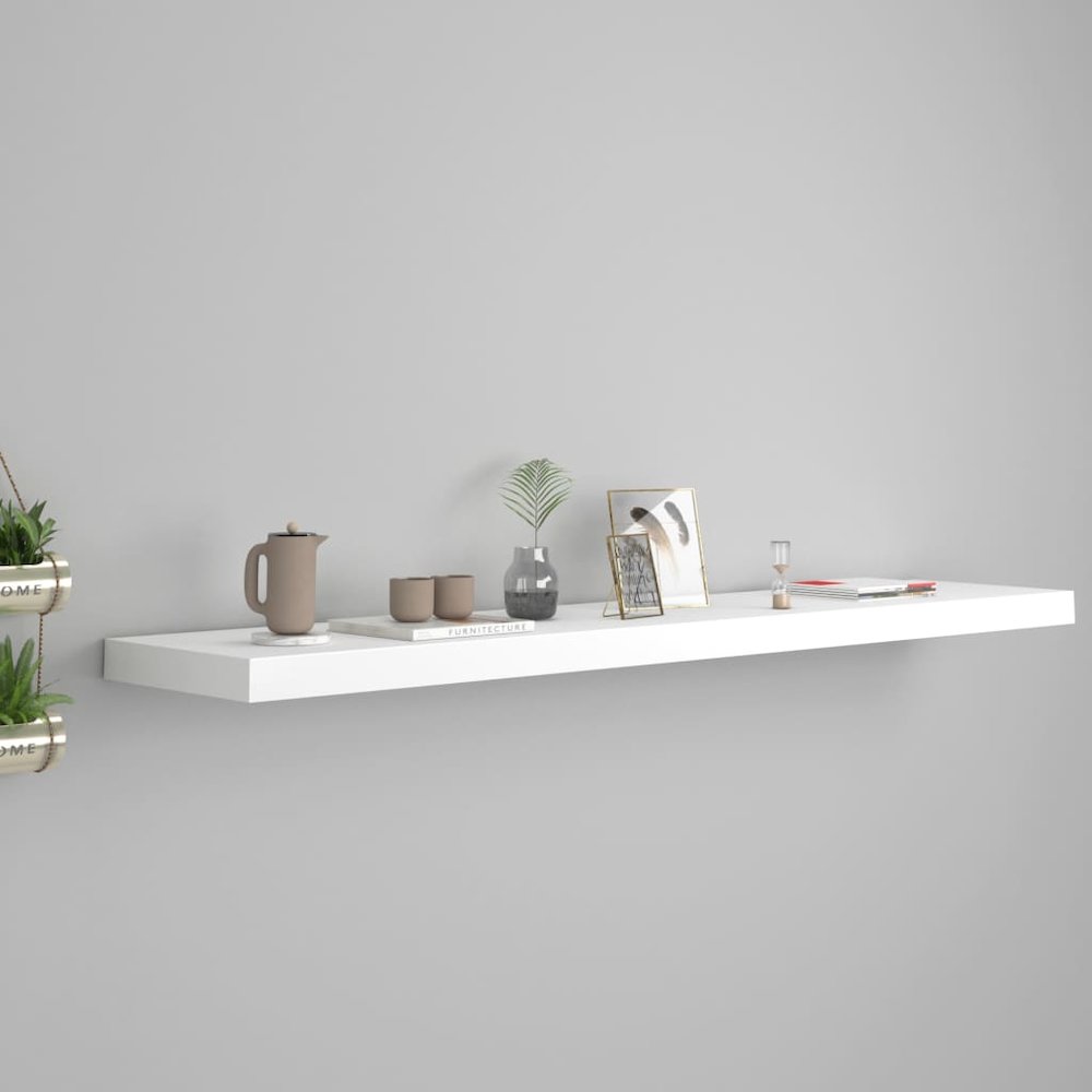 Wall Shelf White Honeycomb MDF, Metal Standard Wall mounting. Picture 1