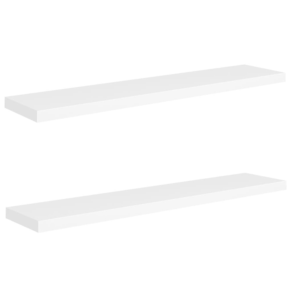 Wall Shelf Set of 2 White Honeycomb MDF, metal. Picture 2