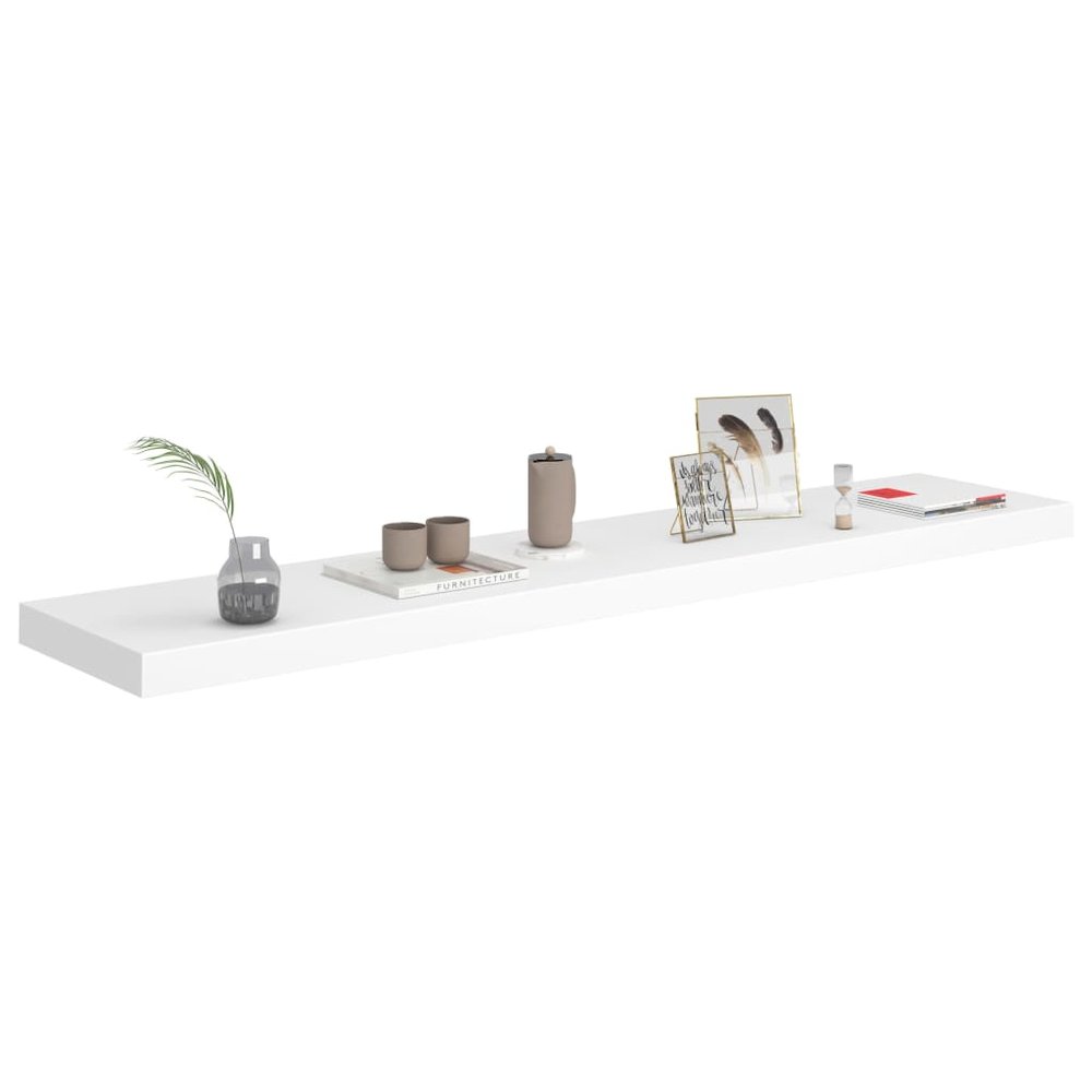 Wall Shelf Set of 2 White Honeycomb MDF, metal. Picture 7