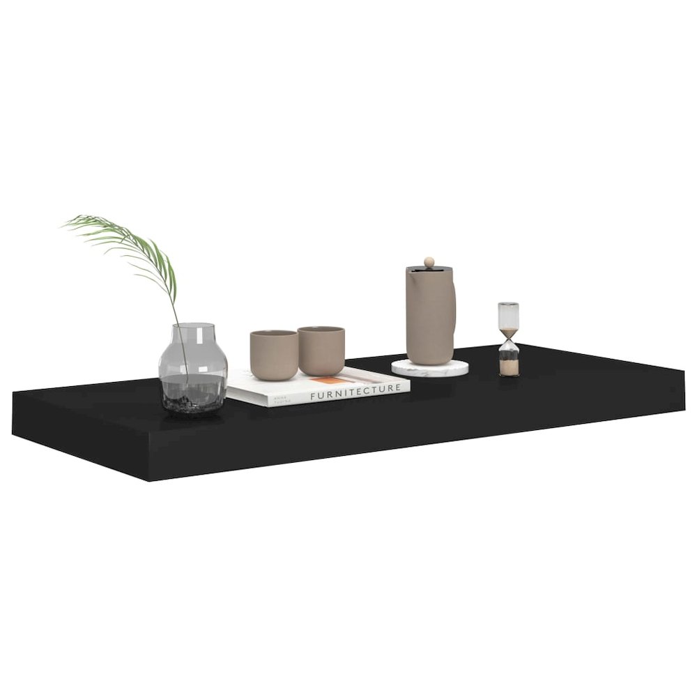 Wall Shelf Black Honeycomb MDF, Metal 23.6 in length. Picture 3