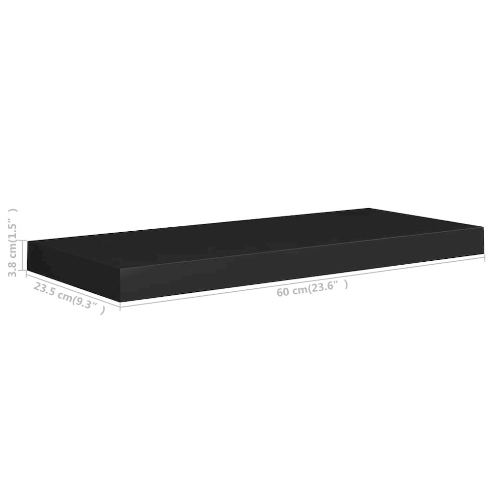 Wall Shelf Black Honeycomb MDF, Metal 23.6 in length. Picture 7