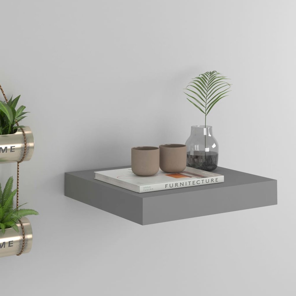 Wall Shelf Grey Honeycomb MDF, Metal 9.1 x 9.3 x 1.5 in. Picture 1