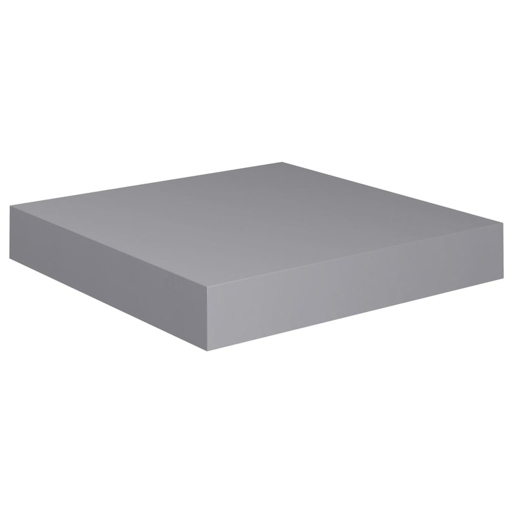 Wall Shelf Set of 2 Gray MDF 9.1x9.3x1.5 in Wall Shelf Square. Picture 4
