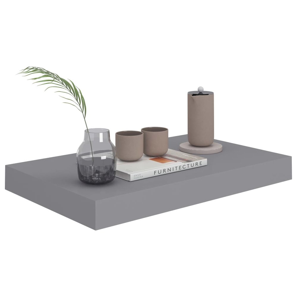 Wall Shelf Grey Honeycomb MDF, metal 15.7x9.1x1.5 in Wall Shelf. Picture 3