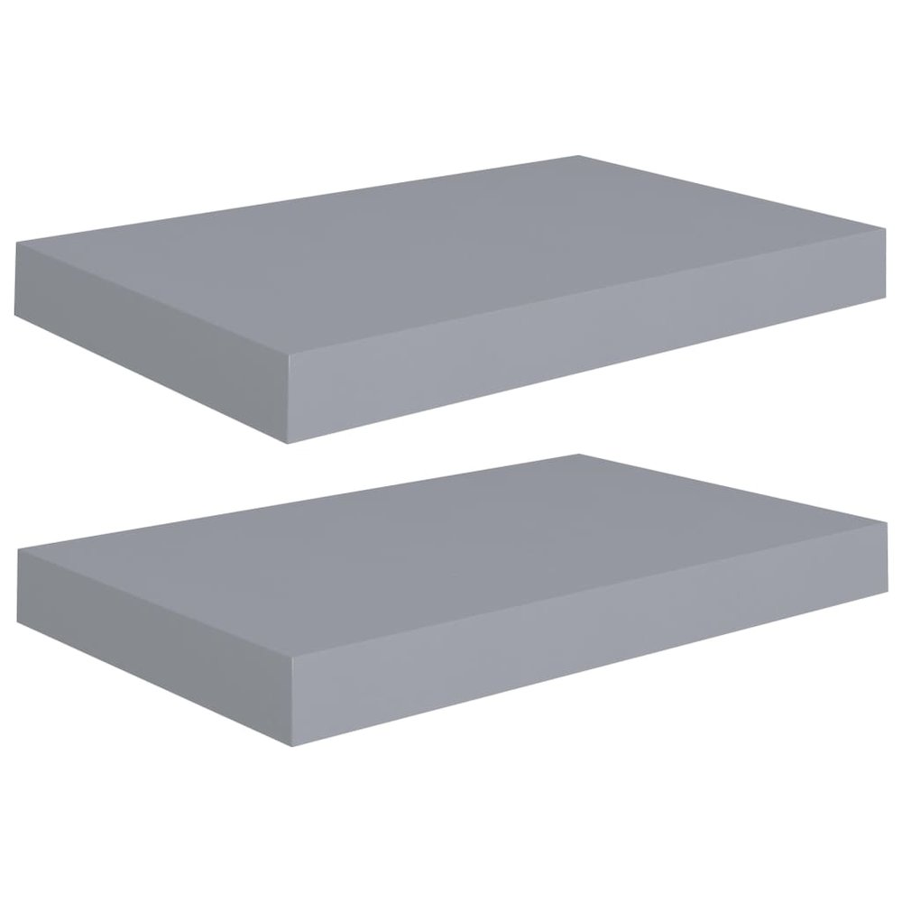 Wall Shelf Set of 2 Grey Honeycomb MDF, metal 15.7 x 9.1 x 1.5 in. Picture 2