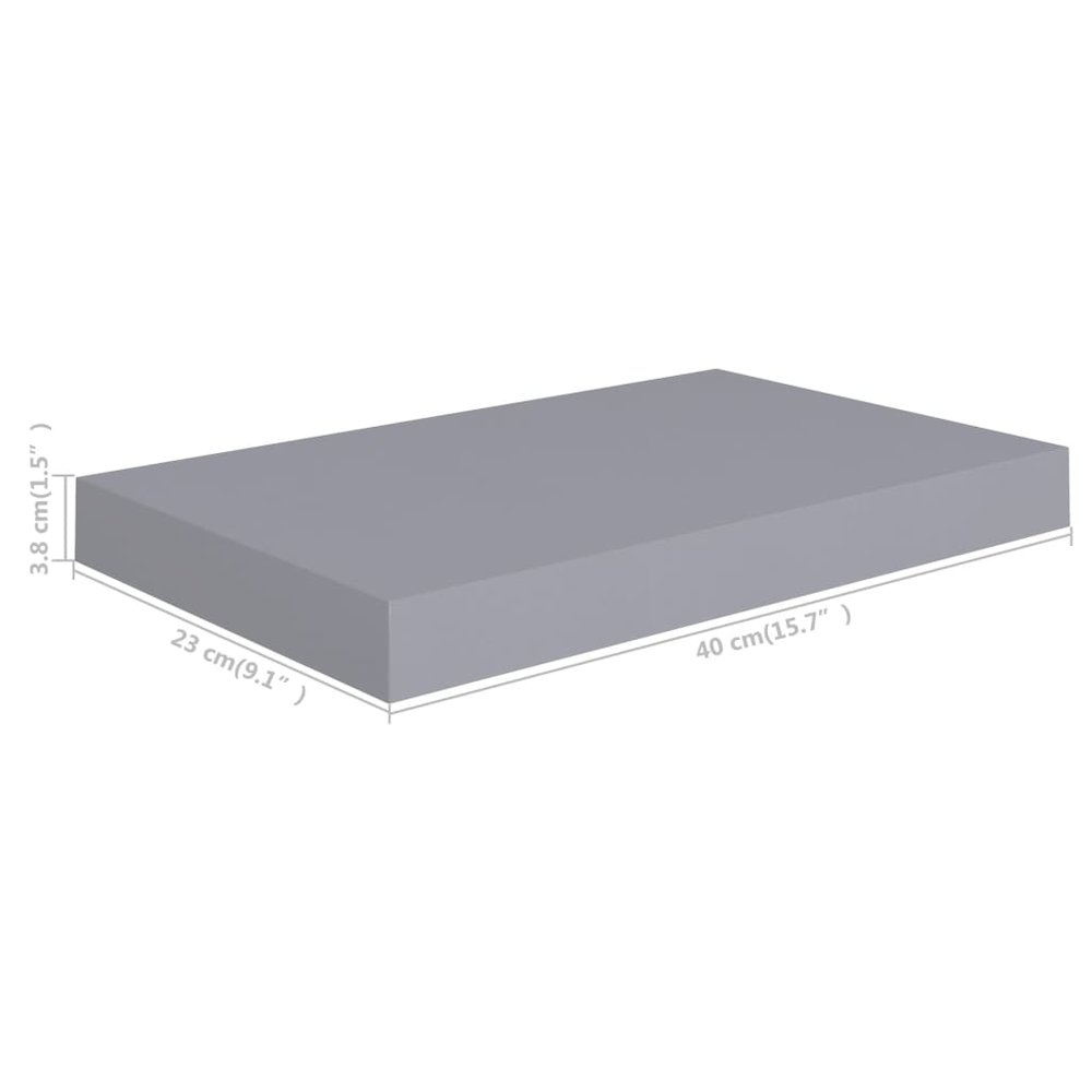 Wall Shelf Set of 2 Grey Honeycomb MDF, metal 15.7 x 9.1 x 1.5 in. Picture 8