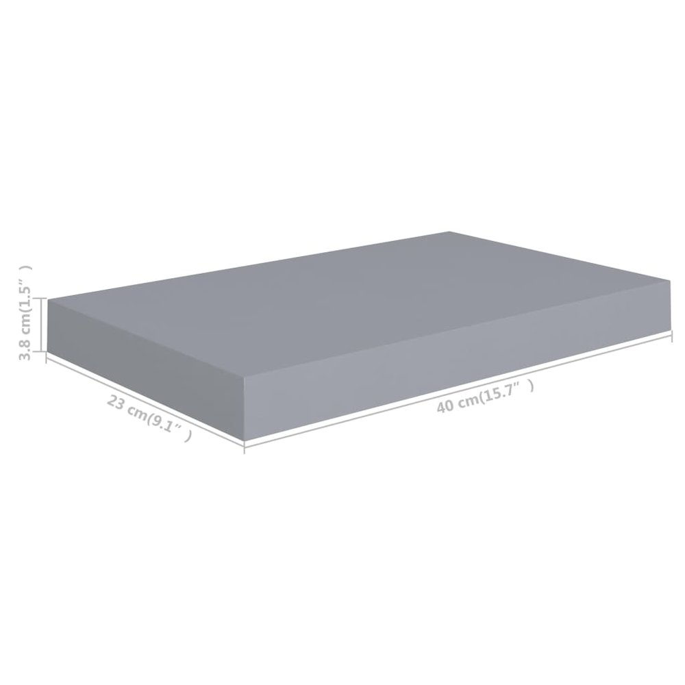 Wall Shelf Set of 4 Gray Honeycomb MDF, metal Medium. Picture 8