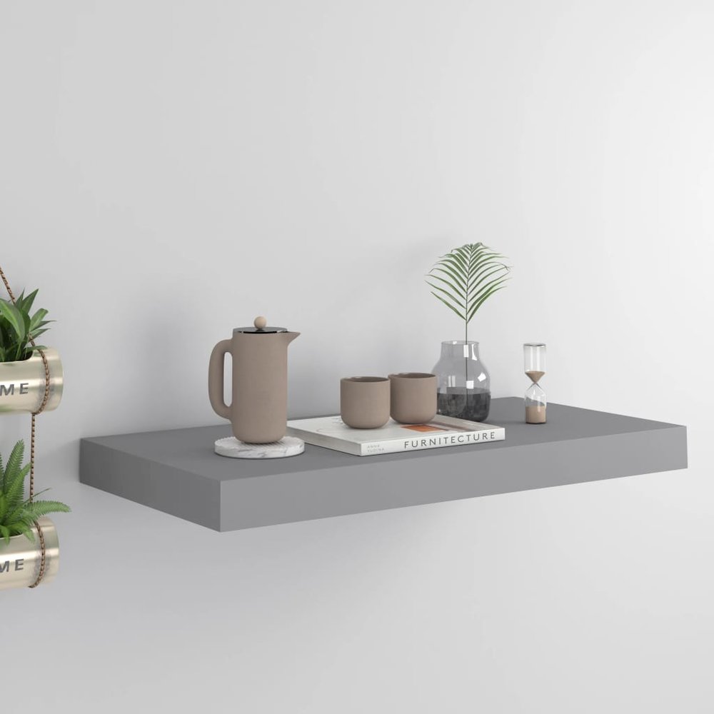 Wall Shelf Grey Honeycomb MDF, Metal 19.7 x 9.1 x 1.5 in. Picture 1