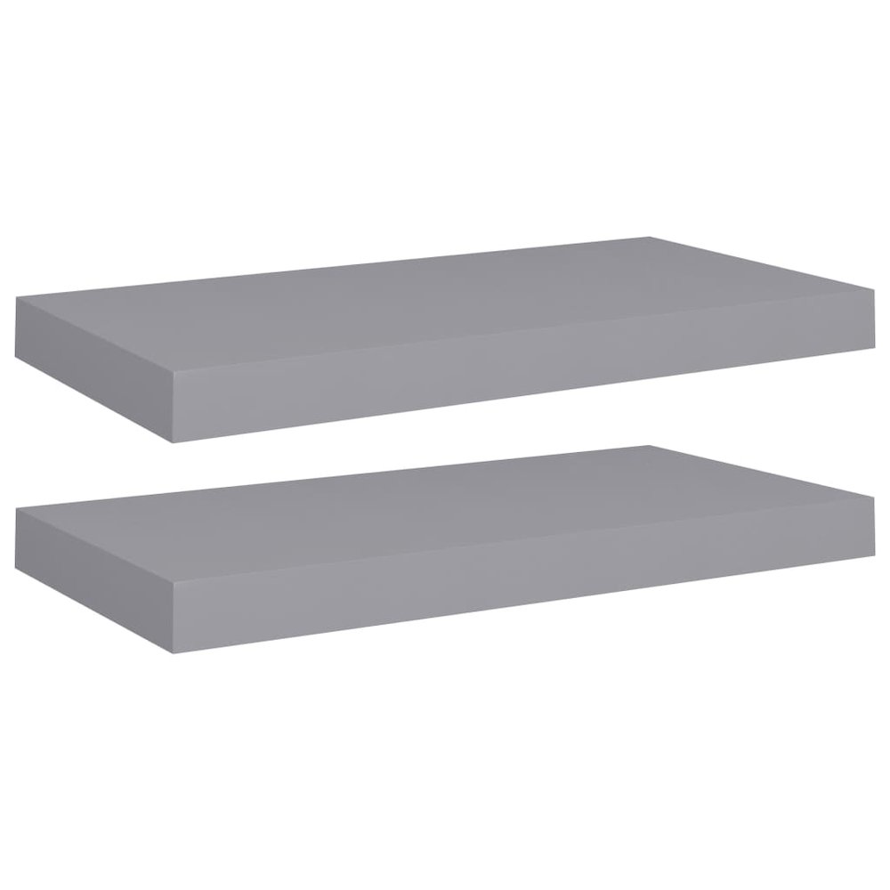 Wall Shelf Set of 2 Grey Honeycomb MDF, metal 19.7 x 9.1 in. Picture 2
