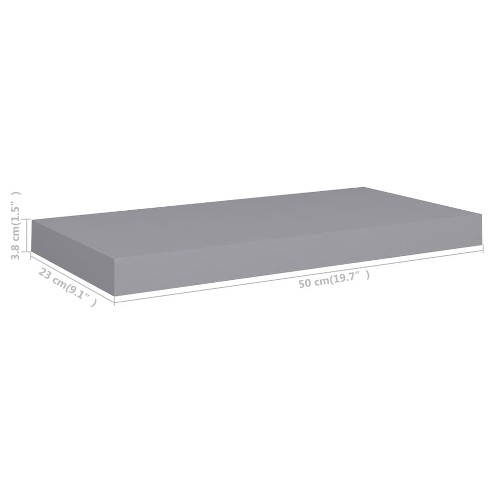Wall Shelf Set of 2 Grey Honeycomb MDF, metal 19.7 x 9.1 in. Picture 8