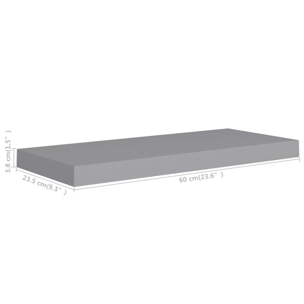 Wall Shelf Grey Honeycomb MDF, metal frame Medium Wall Shelf. Picture 7