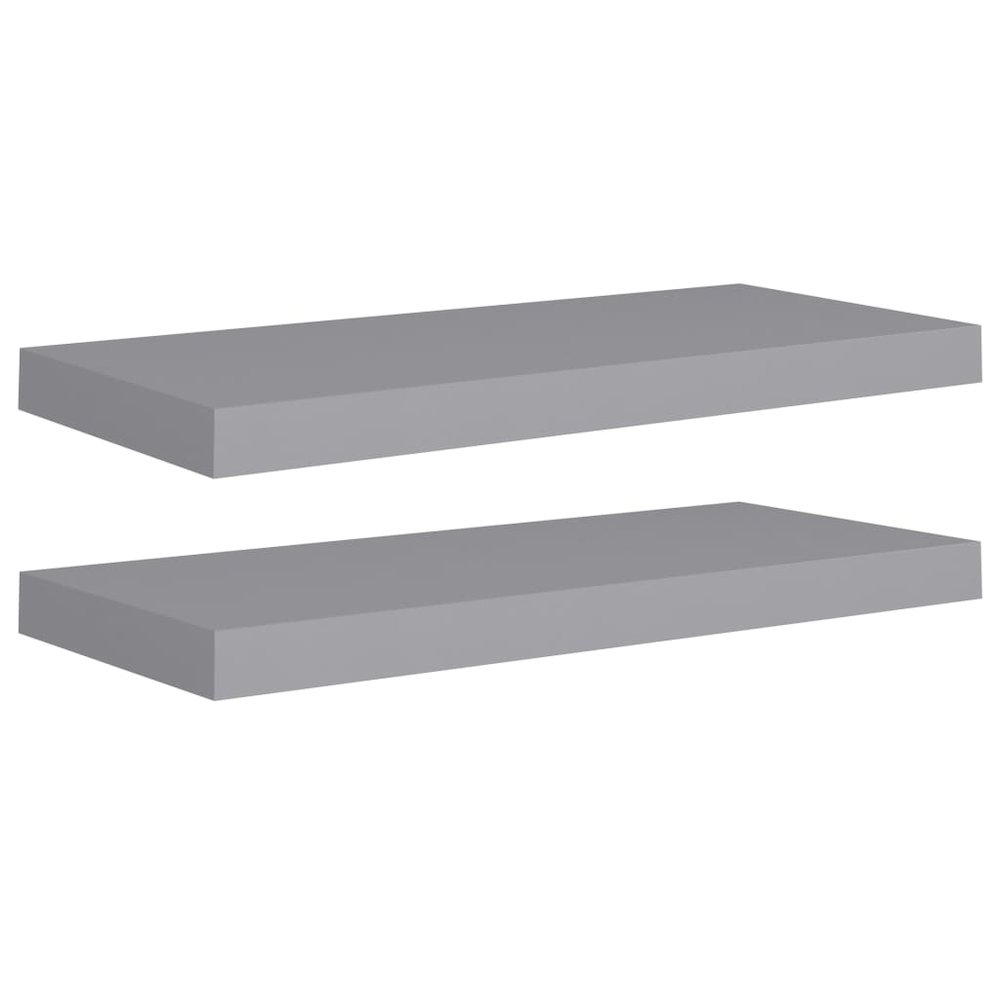 Wall Shelf Set of 2 Gray Honeycomb MDF, metal Medium Wall Shelf. Picture 2