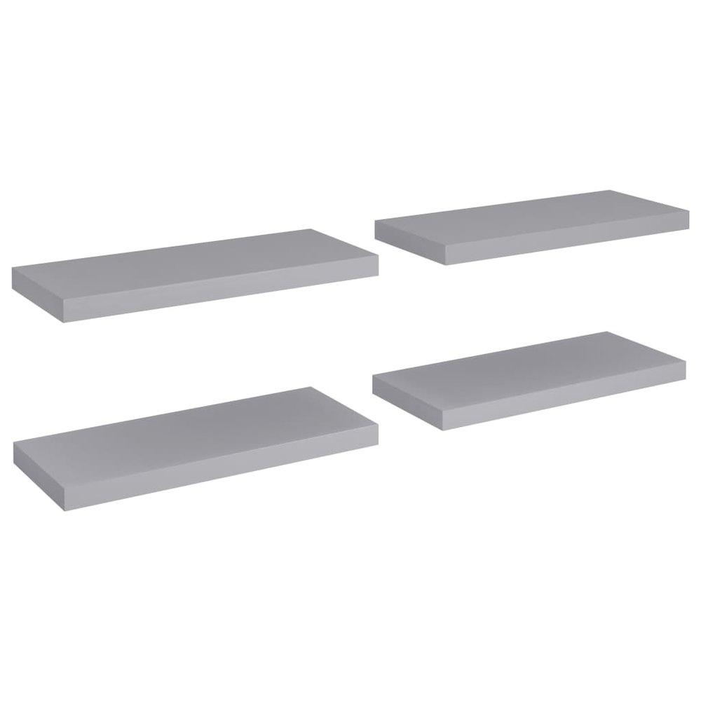 Wall Shelf Set of 4 Grey Honeycomb MDF, metal. Picture 2