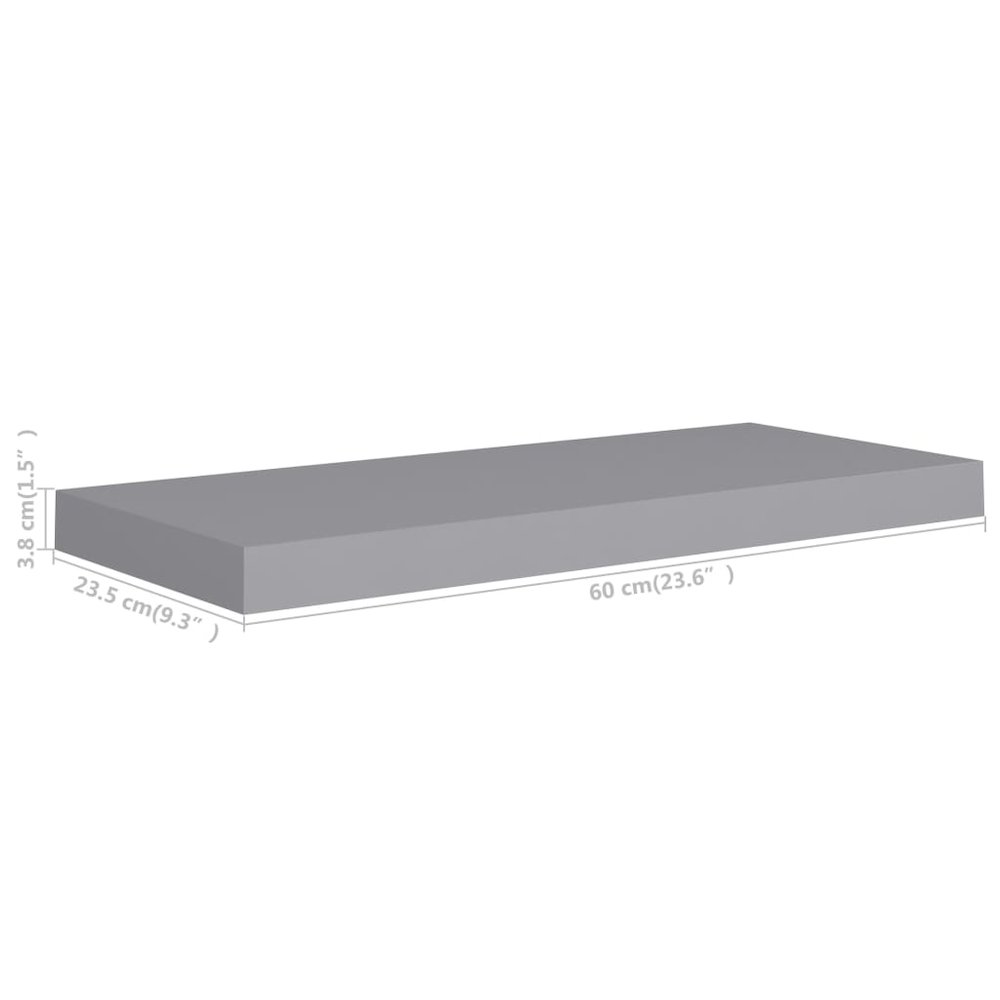 Wall Shelf Set of 4 Grey Honeycomb MDF, metal. Picture 8