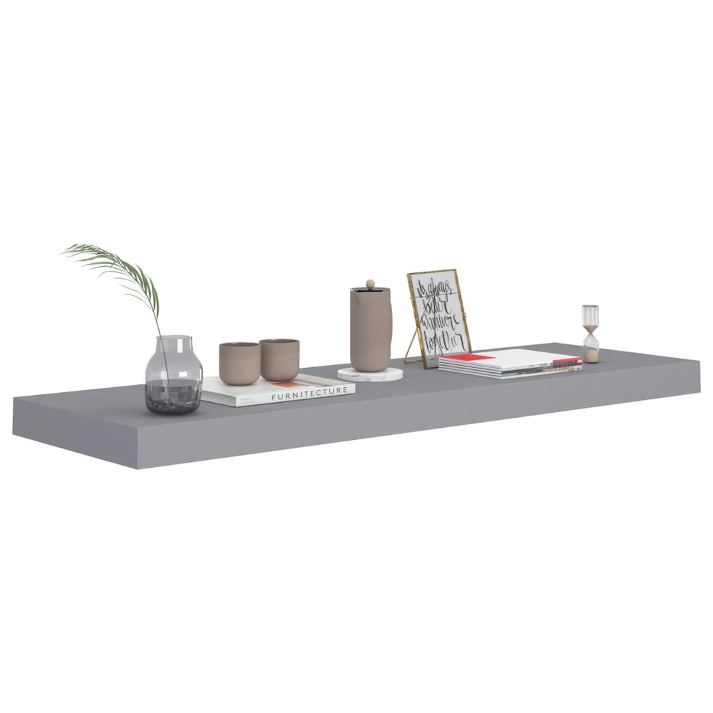 Wall Shelf Grey Honeycomb MDF, Metal 31.5 x 9.3 x 1.5 in. Picture 3