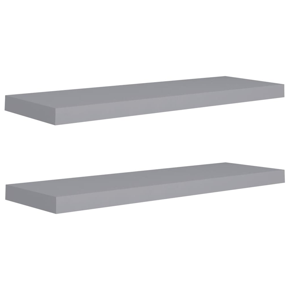 Wall Shelf Set of 2 Grey Honeycomb MDF, Metal 2 pieces, Medium. Picture 2