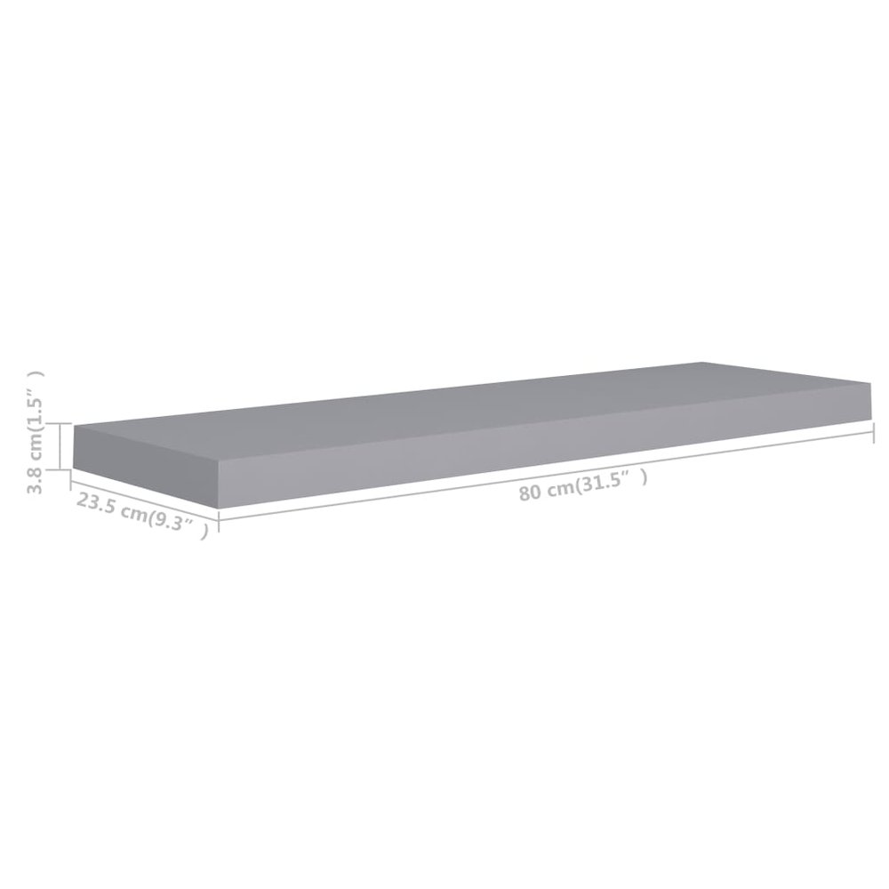 Wall Shelf Set of 4 Grey Honeycomb MDF, metal 31.5 x 9.3 in. Picture 8