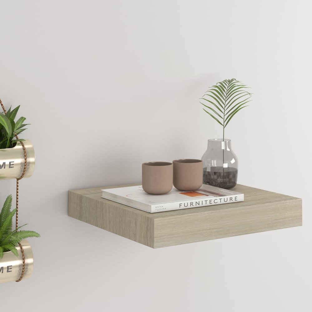Wall Shelf Oak Honeycomb MDF, Metal Small Wall Mounting. Picture 1