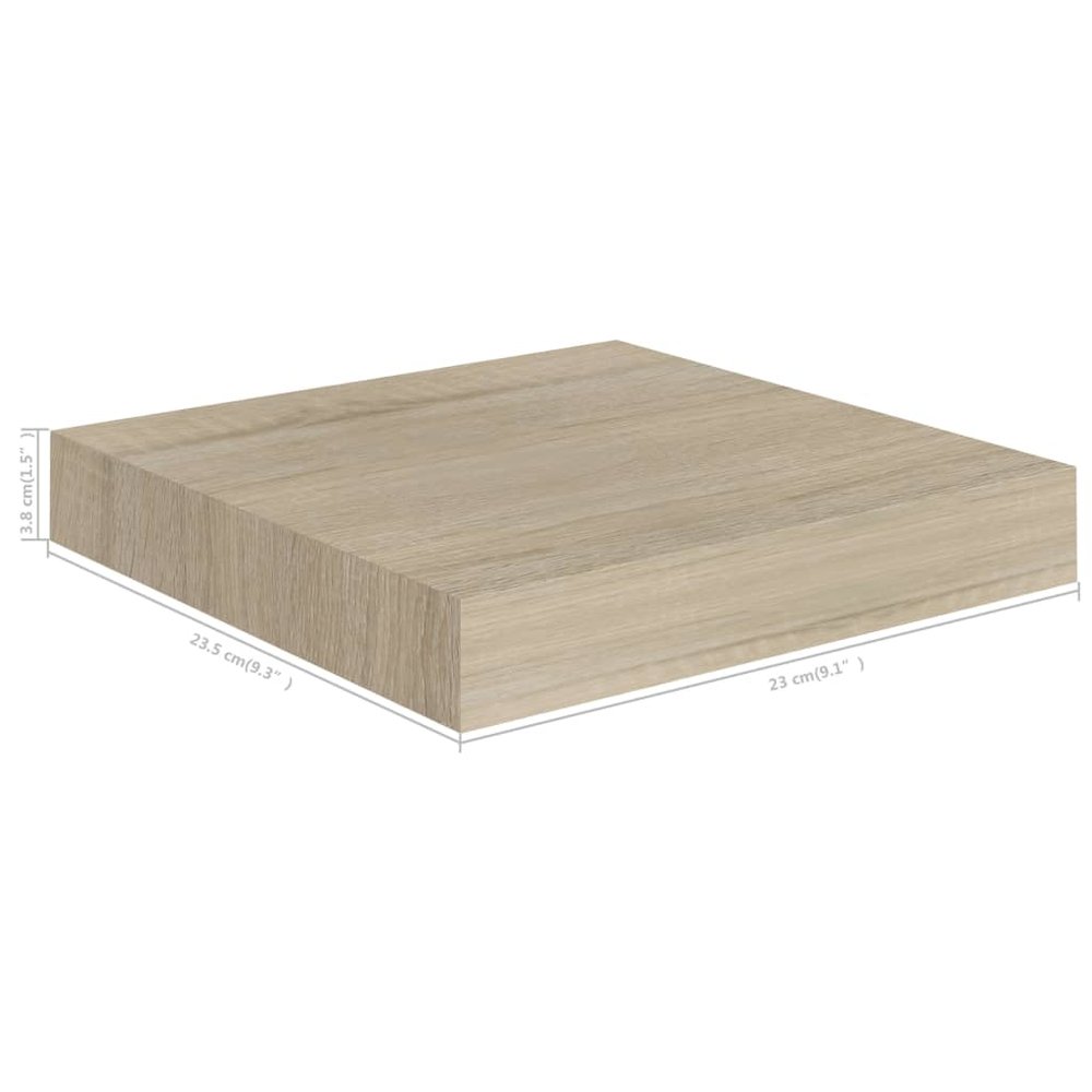 Wall Shelf Set of 2 Oak Honeycomb MDF, Metal 9.1 x 9.3 x 1.5 in. Picture 8