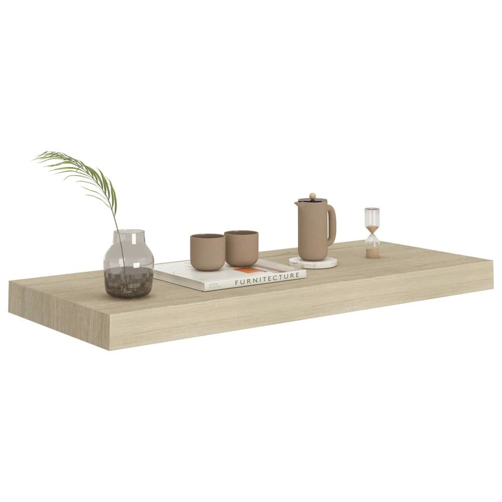 Wall Shelf Oak Honeycomb MDF, Metal 23.6 x 9.3 x 1.5 in. Picture 3