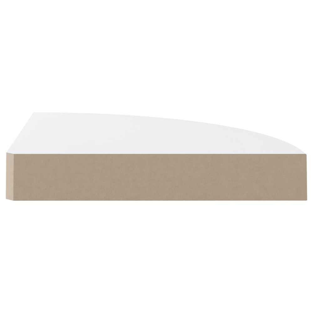 Corner Shelf Set of 2 High gloss white Honeycomb MDF, metal. Picture 5