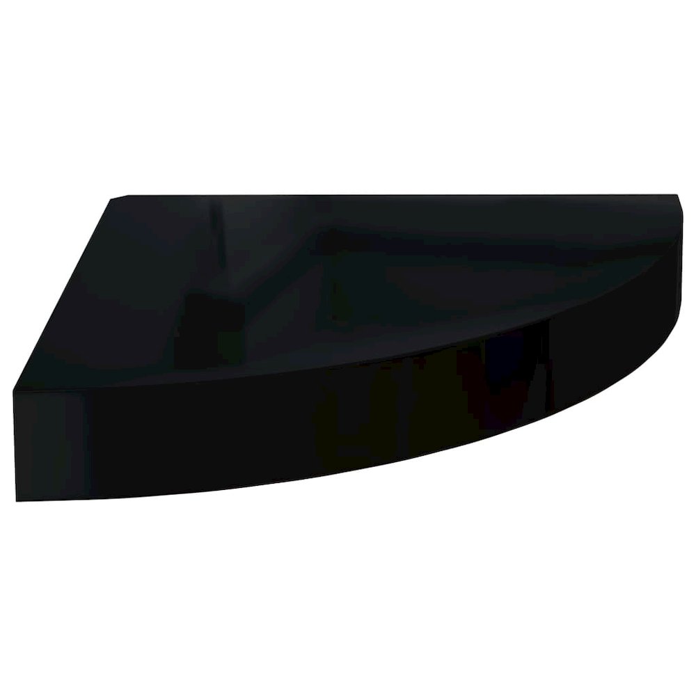 Corner Shelf Set of 2 High gloss black Honeycomb MDF. Picture 3