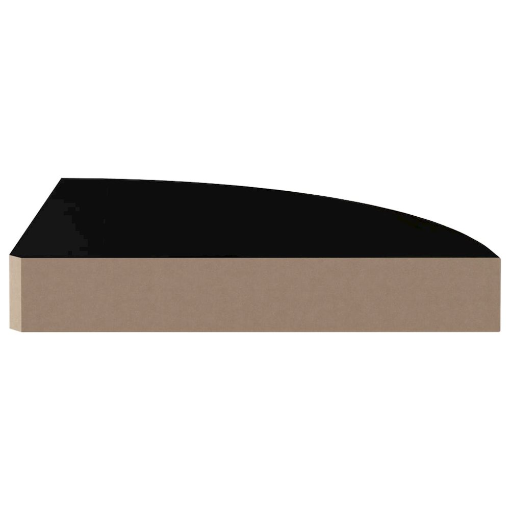 Corner Shelf Set of 2 High gloss black Honeycomb MDF. Picture 5