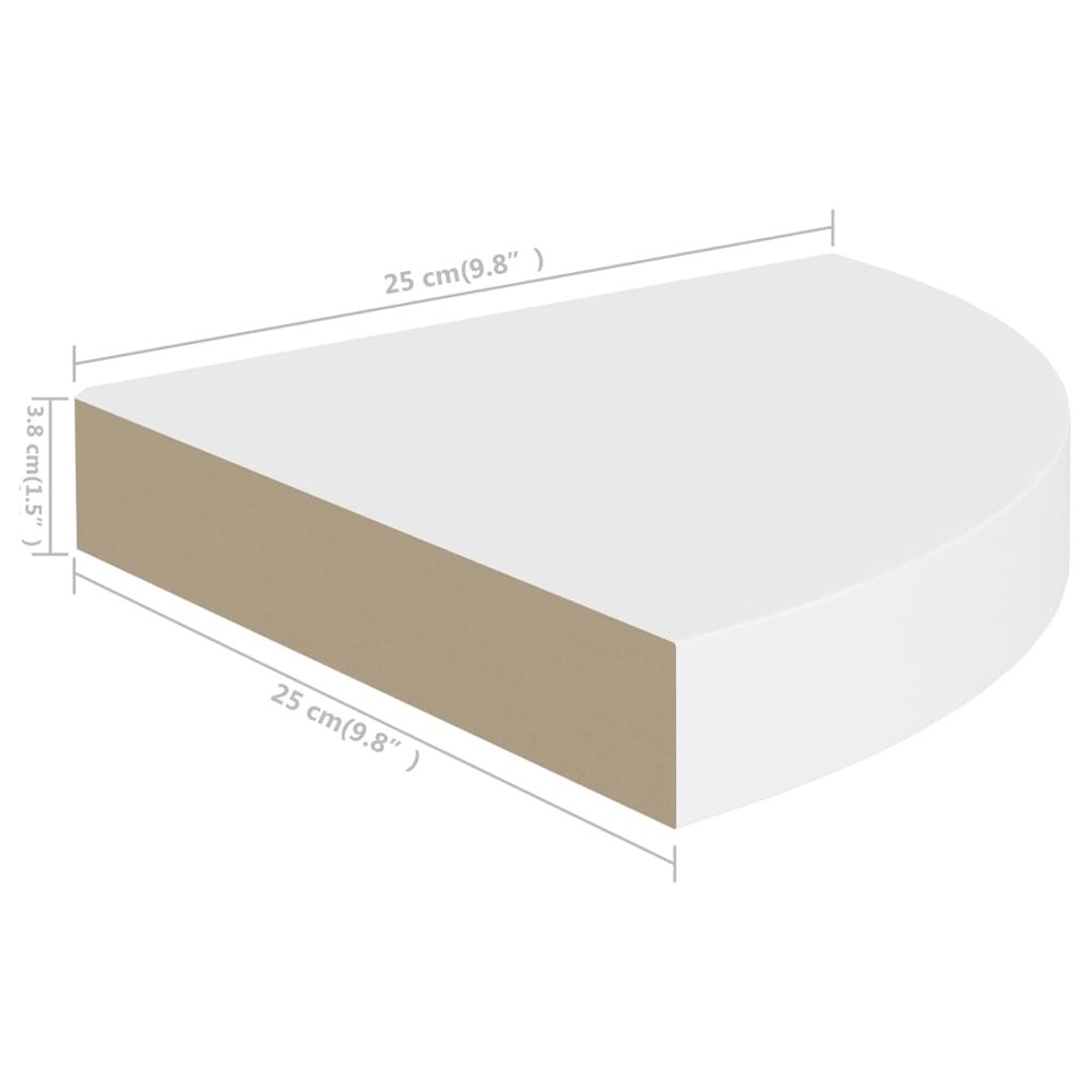 Corner Shelf White Honeycomb MDF Small Wall mounting. Picture 7