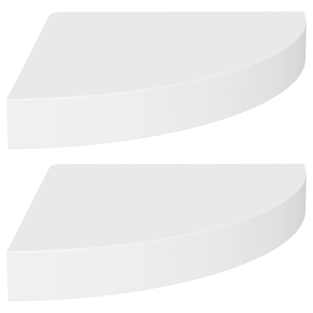 Corner Shelf Set of 2 White Honeycomb MDF, metal Standard. Picture 1
