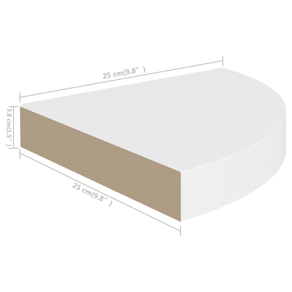 Corner Shelf Set of 2 White Honeycomb MDF, metal Standard. Picture 6