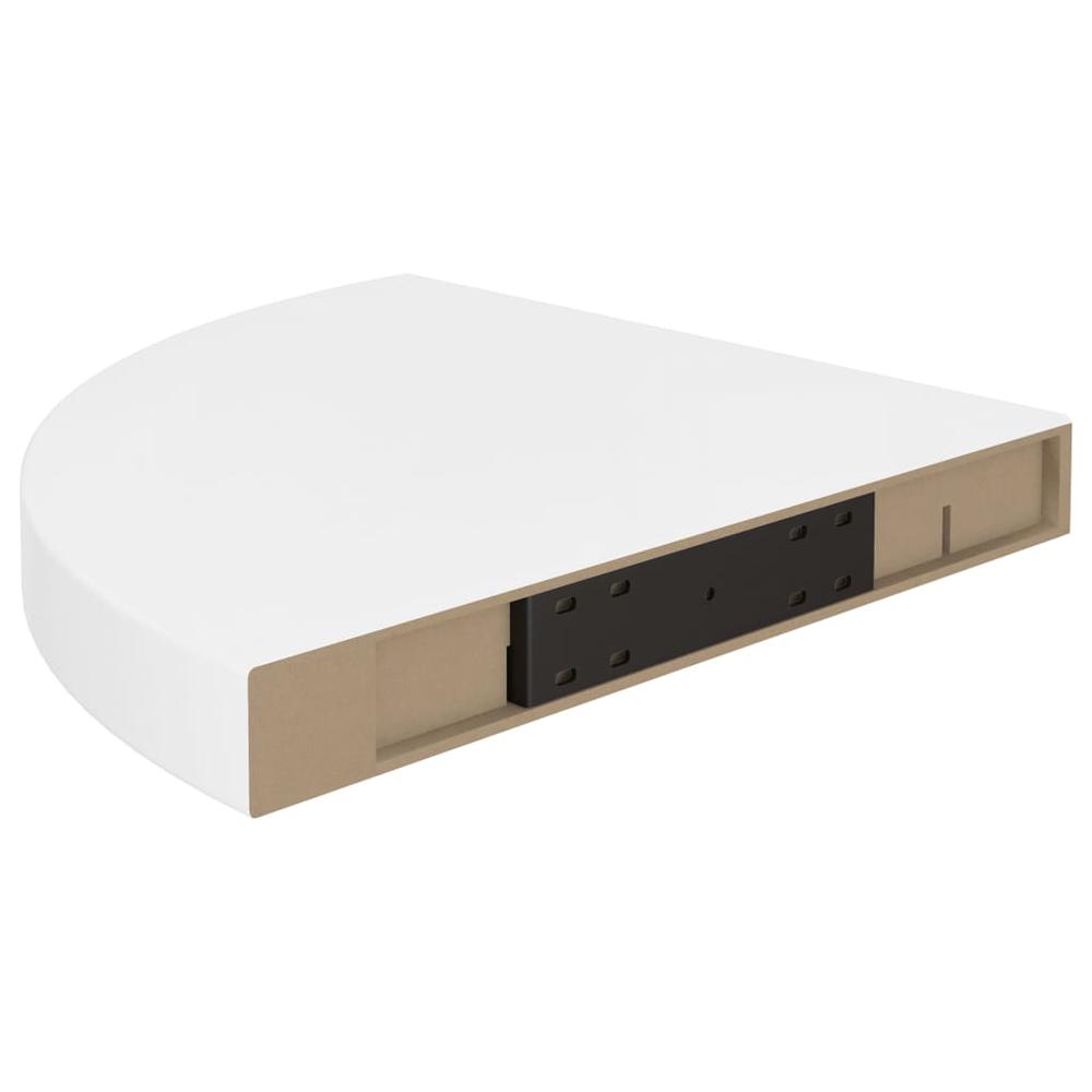 Corner Shelf High gloss white Honeycomb MDF, metal 13.8x13.8x1.5 in. Picture 6
