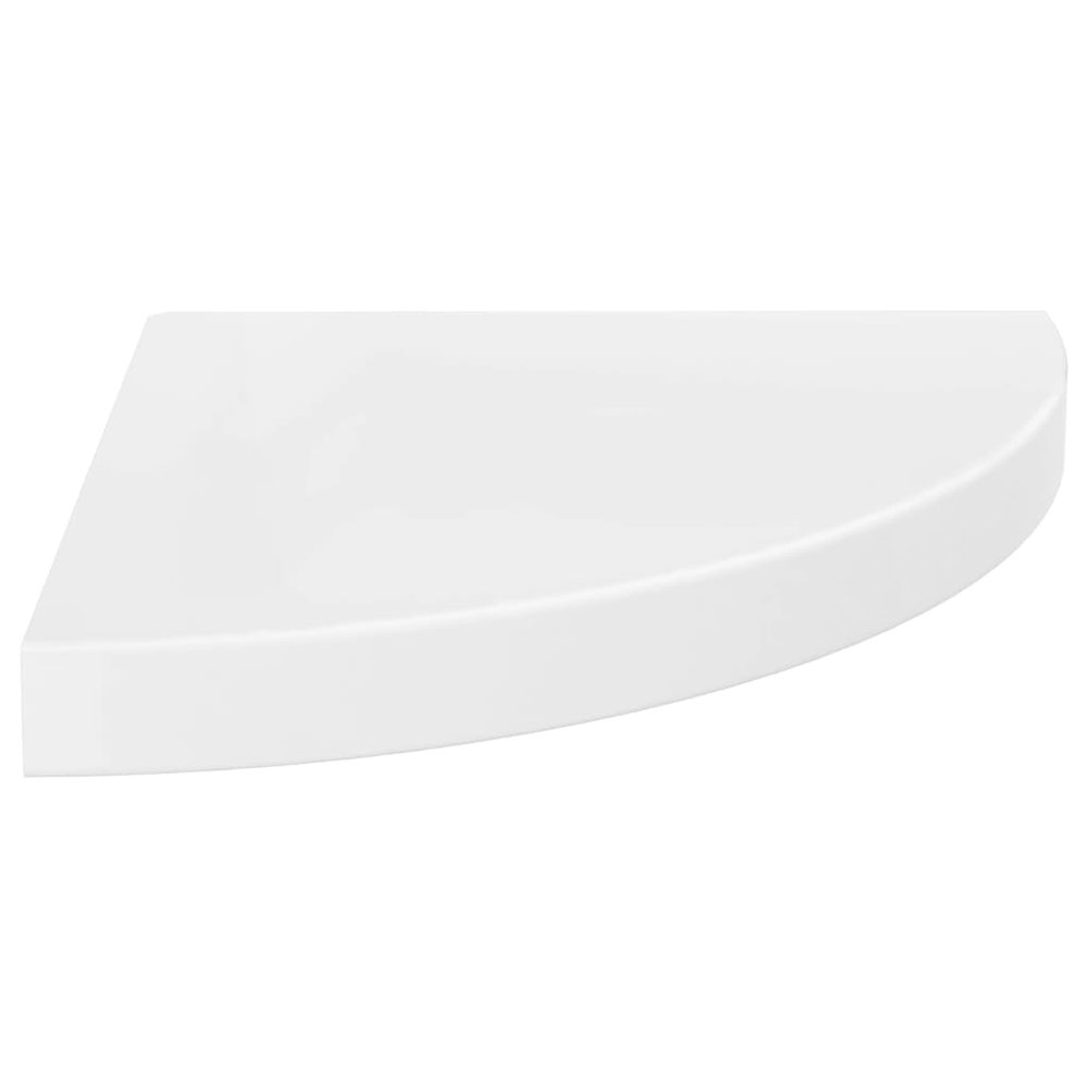 Corner Shelf Set of 2 High gloss white Honeycomb MDF, metal. Picture 3