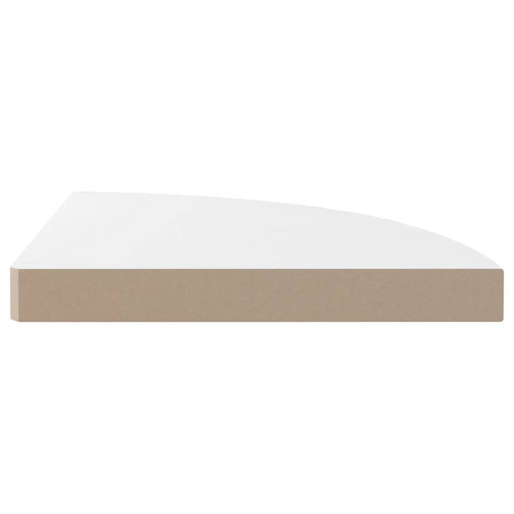Corner Shelf Set of 2 High gloss white Honeycomb MDF, metal. Picture 5
