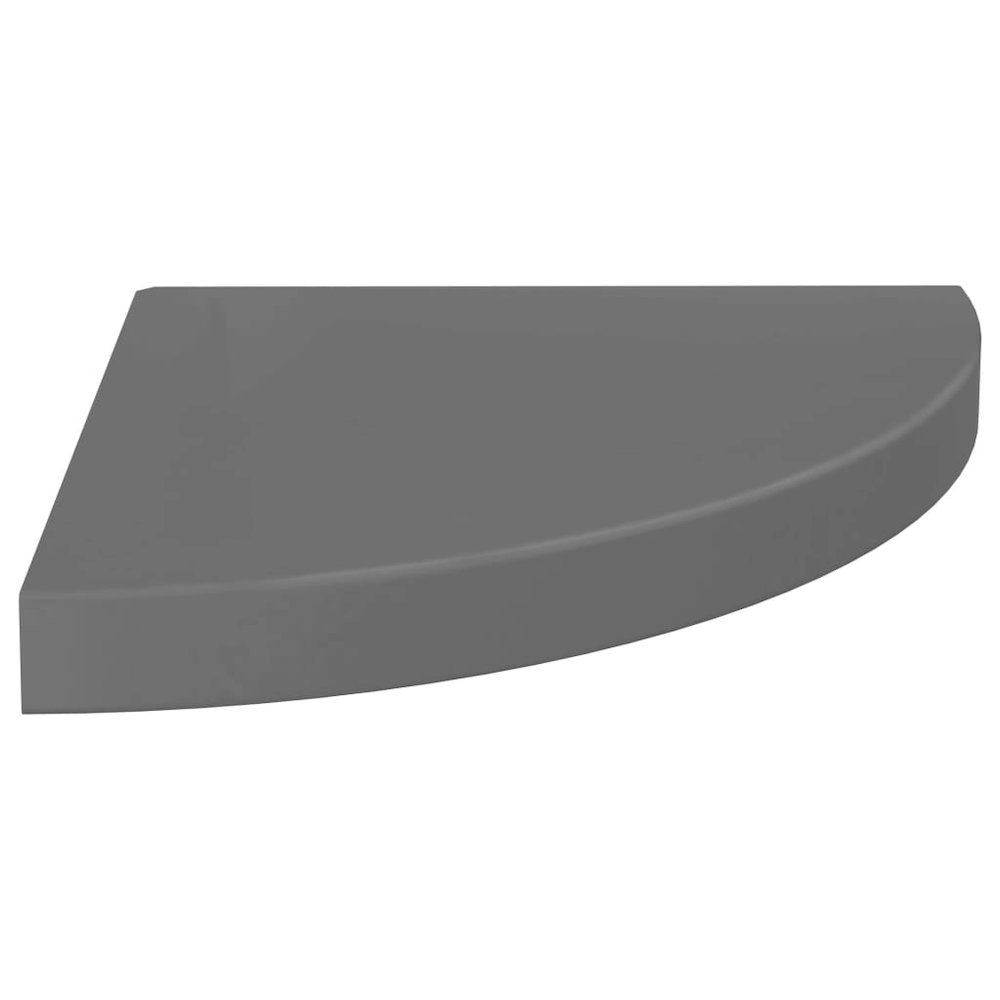 Corner Shelf High gloss grey Honeycomb MDF, metal 13.8x13.8x1.5 in. Picture 2