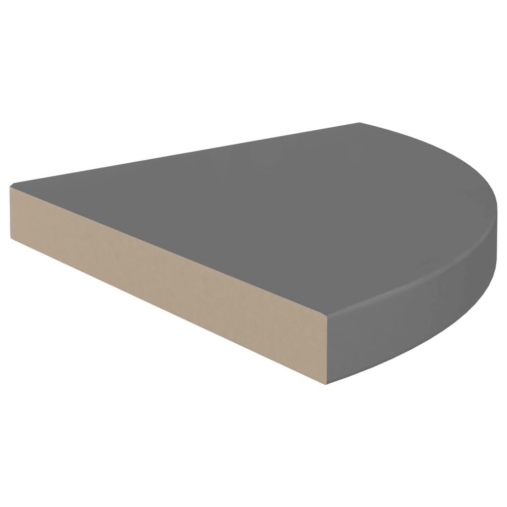 Corner Shelf High gloss grey Honeycomb MDF, metal 13.8x13.8x1.5 in. Picture 3
