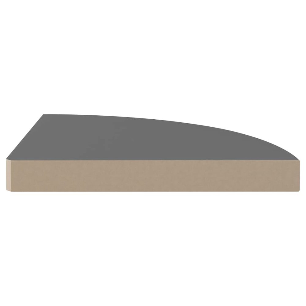 Corner Shelf High gloss grey Honeycomb MDF, metal 13.8x13.8x1.5 in. Picture 4