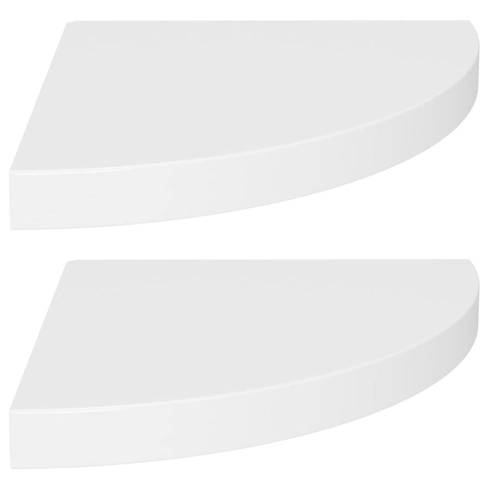 Corner Shelf Set of 2 White Honeycomb MDF, metal. Picture 2