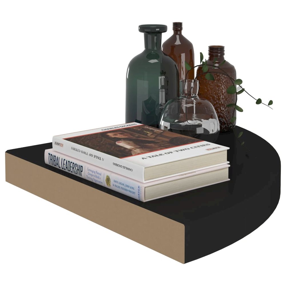 Corner Shelf Black Honeycomb MDF, Metal. Picture 6